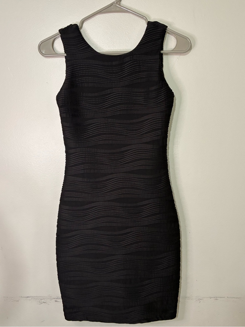 B Darlin Black Textured Sleeveless Mini Dress